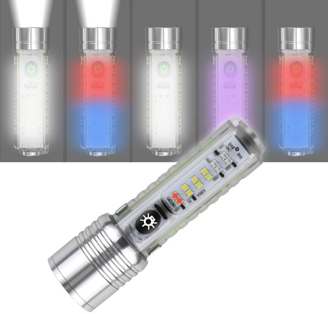 럭키WORLD 다기능 야광 손전등 UV빔 줌 후레쉬, 1개