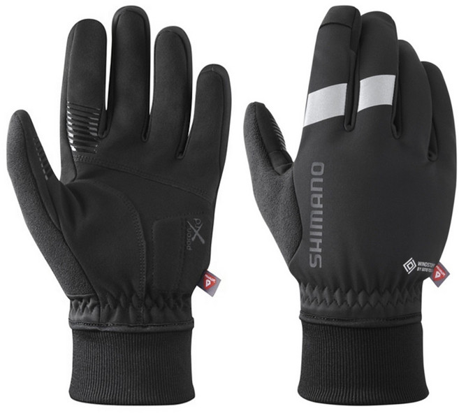 [시마노]고어텍스 윈드스토퍼 프리마로프트 겨울용 기모안감 방한 방풍 자전거긴장갑 터치스크린 호환, 1세트, BLACK