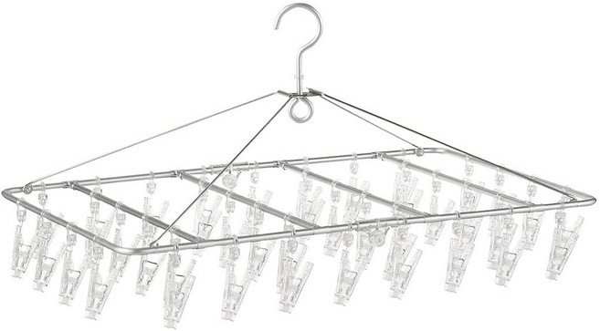 MUJI 무인양품 알루미늄 스퀘어 행거 40핀 폭 61 x 깊이 36cm 44314524, 40 핀치