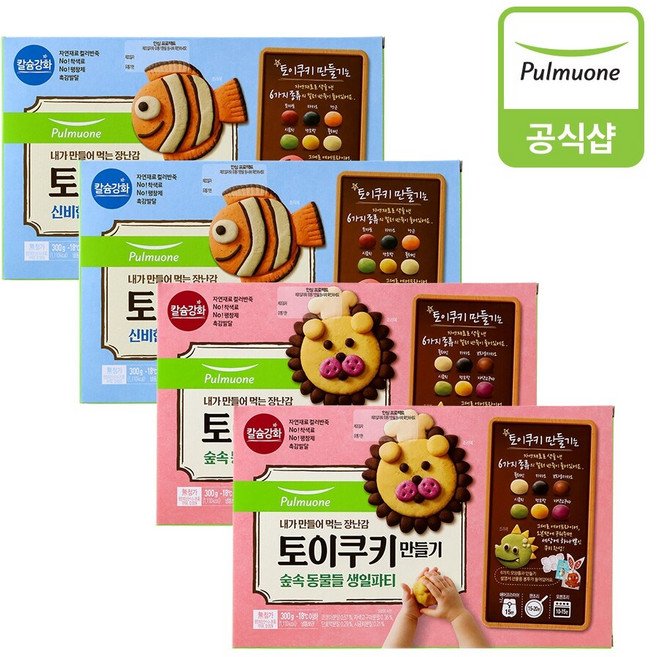 [풀무원] 토이쿠키 4개(숲속동물2개+바닷속이야기2개), 300g, 4세트