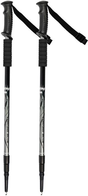 코팅블루 4단 접이식 초경량 두랄루민 등산스틱 2P 세트, 그레이2세트, 2개