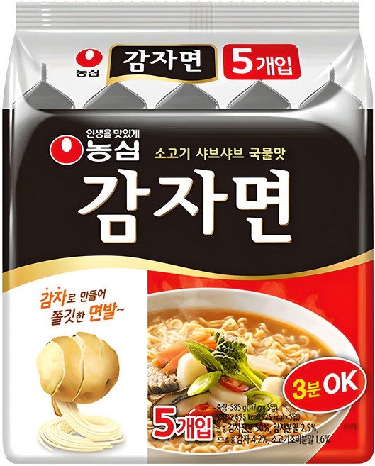 농심 감자면 117g, 5개