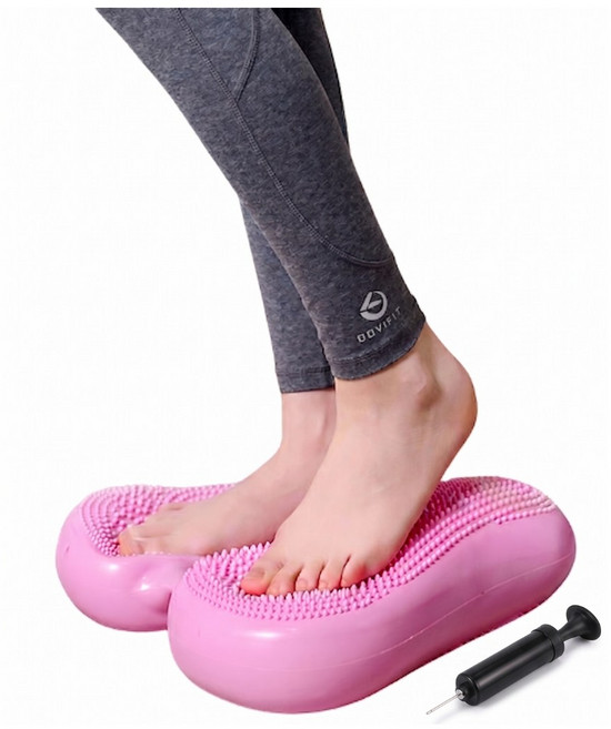 OUN오늘운동 무소음 말랑 지압 스텝퍼, 핑크