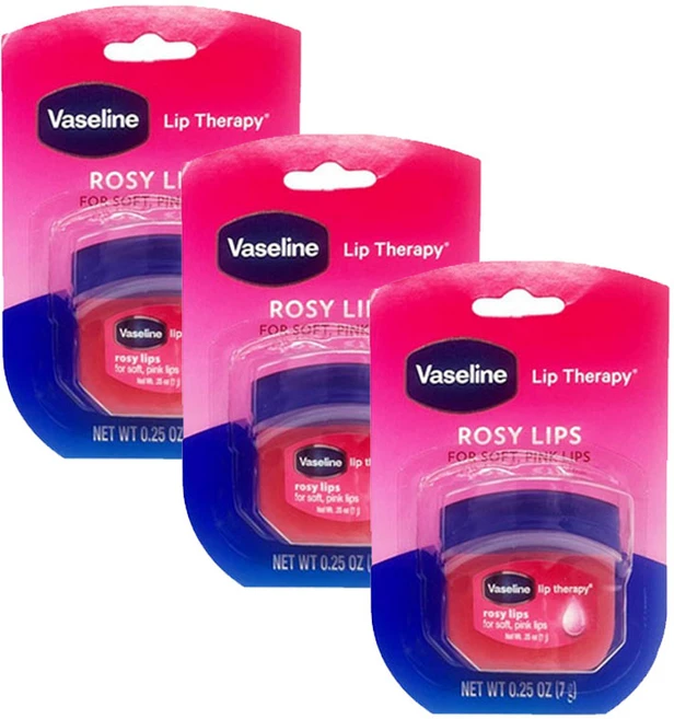 바세린 립테라피 로지립스 7g, 핑크(장미향), 3개 - 쿠팡