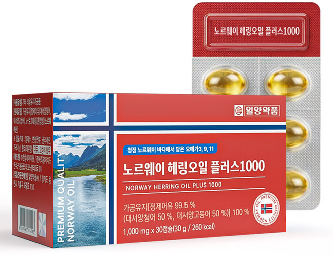 노르웨이 헤링오일 플러스1000 1000mg x 30캡슐