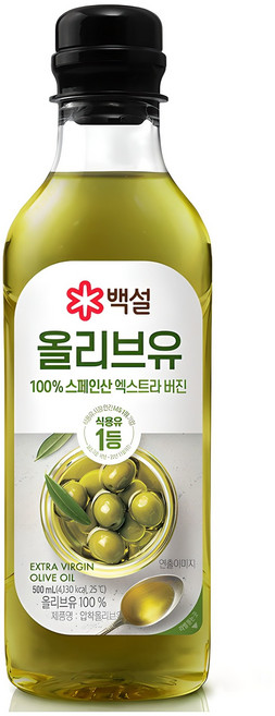 백설 엑스트라버진 압착 올리브유, 500ml, 1개