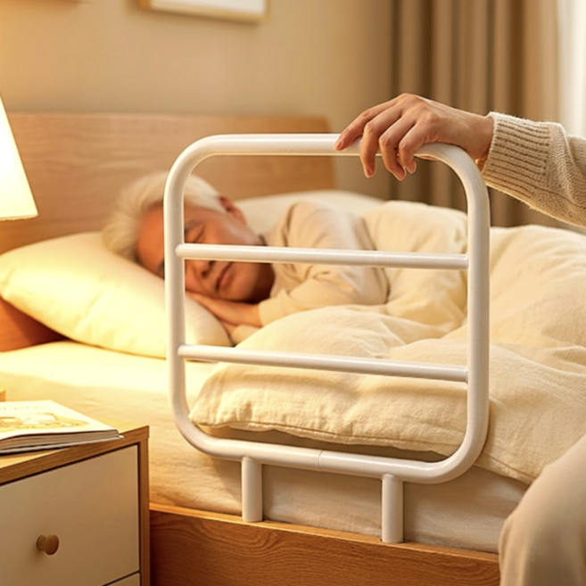 바이윤 메디케어 침대 안전바 안전가드 노인 침대가드 칸막이 보호대 펜스 가이드 낙상방지, 화이트색상