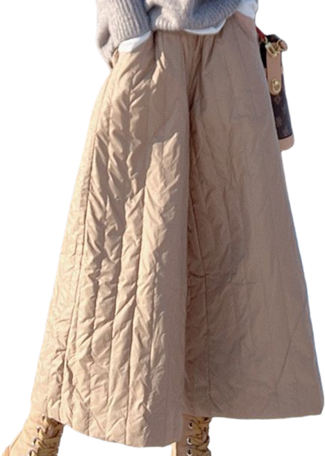 VVRR 여성 릴렉스 핏 주름 디테일 와이드 레그 캐주얼 팬츠 외출 다운 패딩 팬츠 C0103032