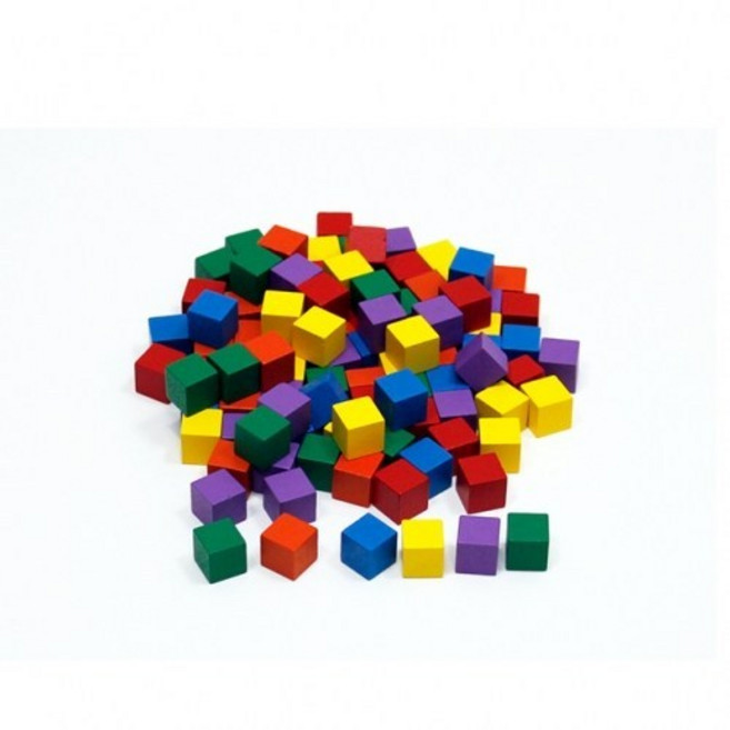 1cm 6색102개 원목 목재큐브 정육면체 쌓기나무, 1개
