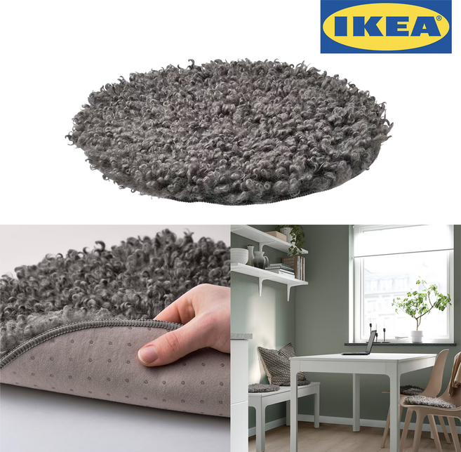 이케아 털 원형 논슬립 방석 의자패드 32cm