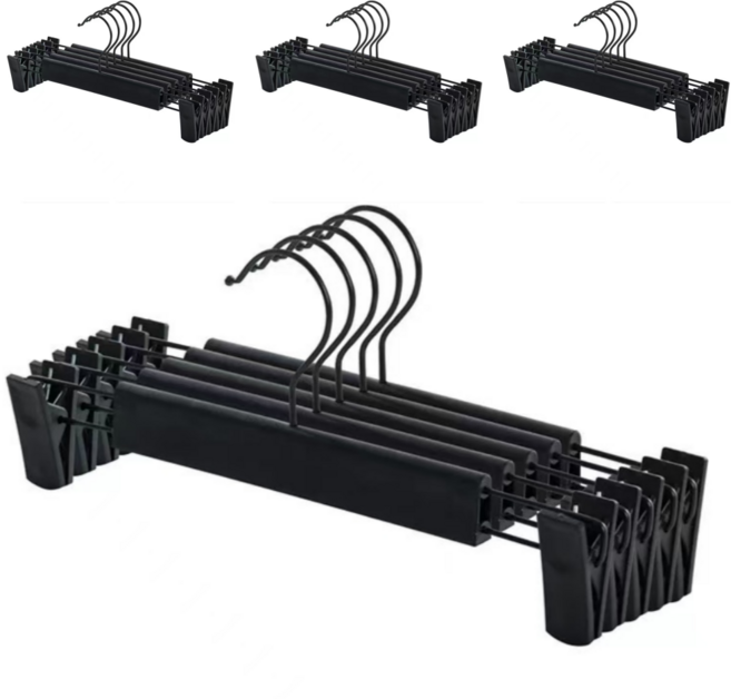메르카 논슬립 고급형 집게 치마 바지걸이, 20개, 블랙