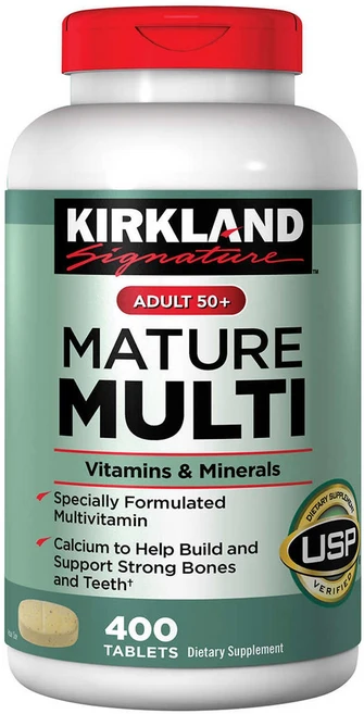 Kirkland 커클랜드 50세 플러스 머츄어 멀티비타민 400타블렛, 400정, 4개 - 쿠팡