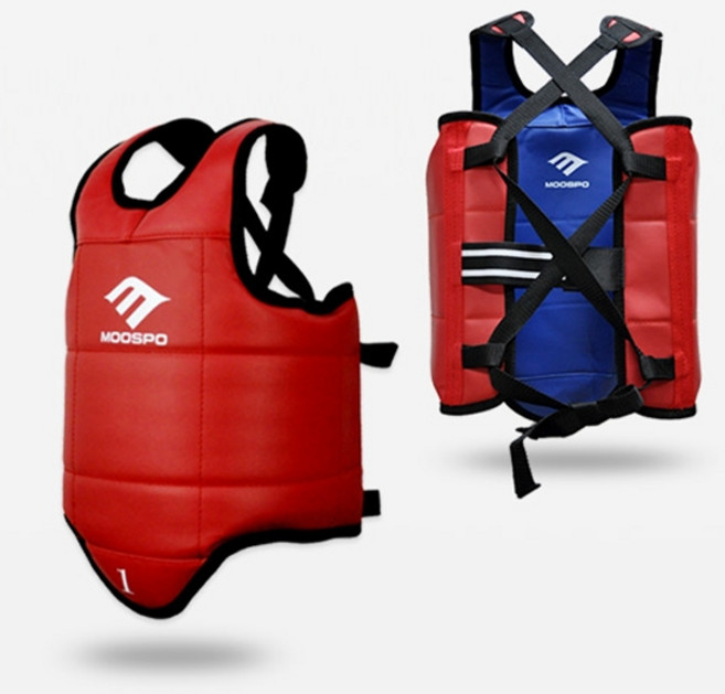 MOOSPO 무스포 - 양면호구 보급형 (청+적) / 태권도 몸통보호대, 청홍 양면, 1개