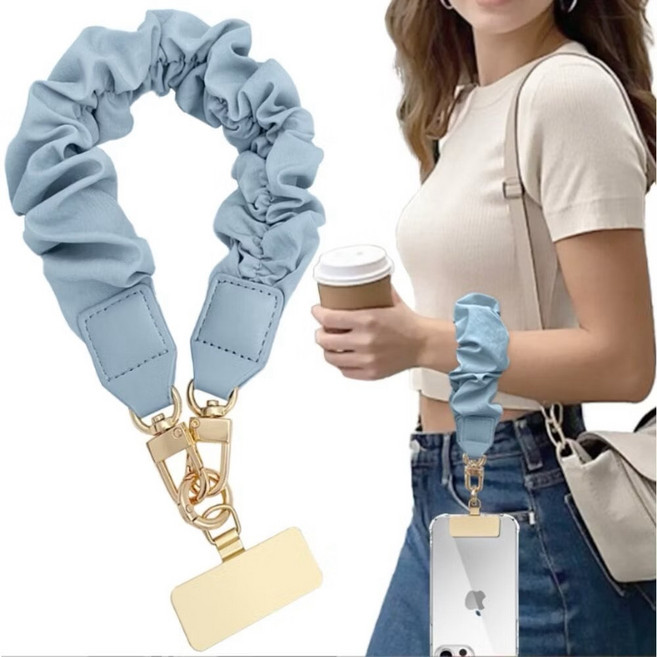 天使花園 手機掛繩 附墊片, 短款 藍色 掛繩, 1個