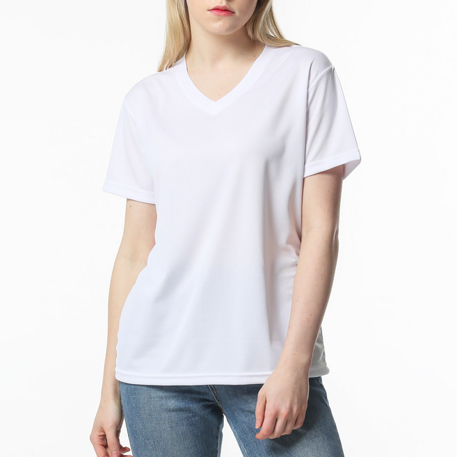 여성 여름 쿨링 냉감 PK 브이넥 반팔 티셔츠 2S-XL