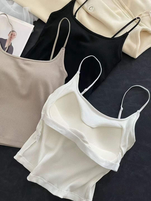 1+1 탄탄골지 세탁변형X 4계절필수 고퀄 끈조절 캡내장 브라탑 끈나시