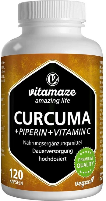 독일 비타메이즈 Vitamaze CURCUMA 강황 + 피페린 + 비타민C, 2개, 120정 - 쿠팡