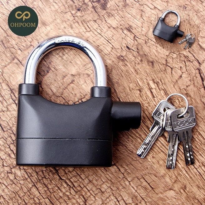 도난방지 강한소리 경보음 오토바이자물쇠 자물쇠형, 1개, 블랙