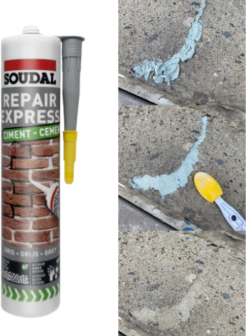 INVEN* 급속(틈새 크랙 벽돌 줄눈 보수 리페어) 시멘트 실리콘+노즐 SET, 1세트