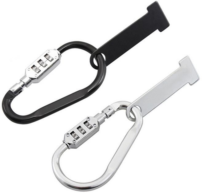 바이크 헬멧 도난방지 버클 비밀번호 자물쇠 슈퍼커브, 버클+번호키 세트 (실버), 1개