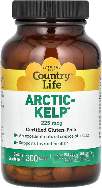 컨트리 라이프 아틱 켈프 225 mcg 300 타블렛, 5개, 300정 - 쿠팡
