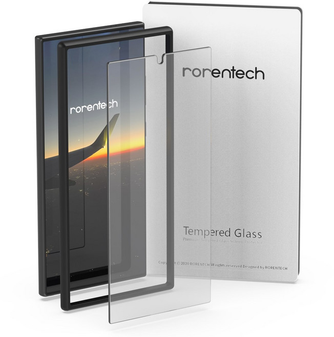 로랜텍 풀커버 지문인식 호환 강화유리 휴대폰 액정보호필름, 1세트