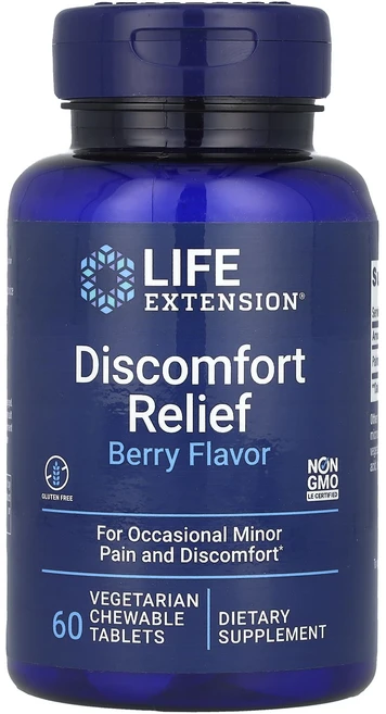 Life Extension Discomfort Relief 베리 600mg 식물성 츄어블 60정, LifeExtensionDiscomfortRelief베, 1개 - 쿠팡