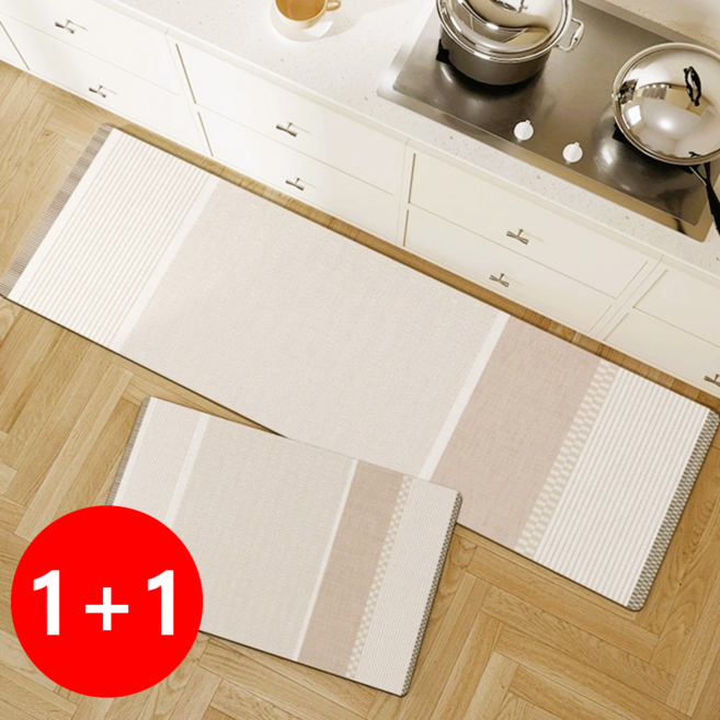 [1+1] 프리픽 빨아쓰는 규조토 주방매트 논슬립 발매트, B.스트라이프
