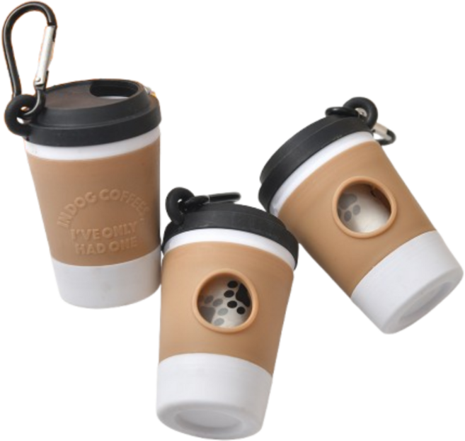 리엔떼 커피컵 배변봉투 케이스 똥츄 풉백 3P 1SET, 1세트, 3개입, 화이트+블랙