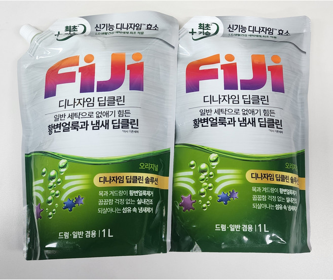 피지(FiJi) 디나자임 딥클린 오리지널 겸용 리필, 1L, 2개