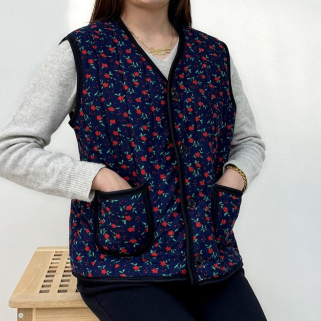 가족 아동 촌깡스 꽃무늬 조끼