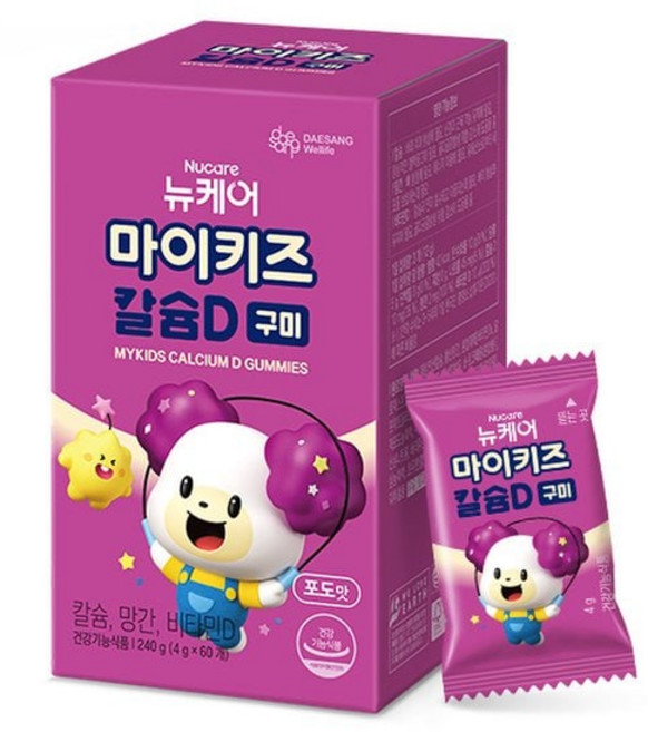 [백화점매장출고] 대상웰라이프 건강식품관 마이키즈 칼슘D 구미 (4gx60구미), 4g, 1