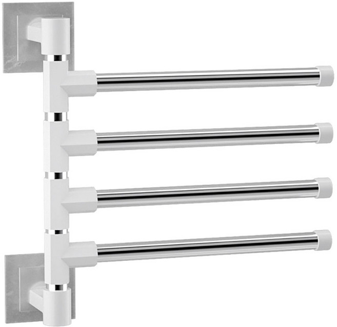 스텔라 회전식 4단 수건걸이, 실버, 1개