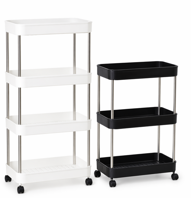 노블민트 틈새수납장 이동식 선반 욕실 코너 수납함, 화이트