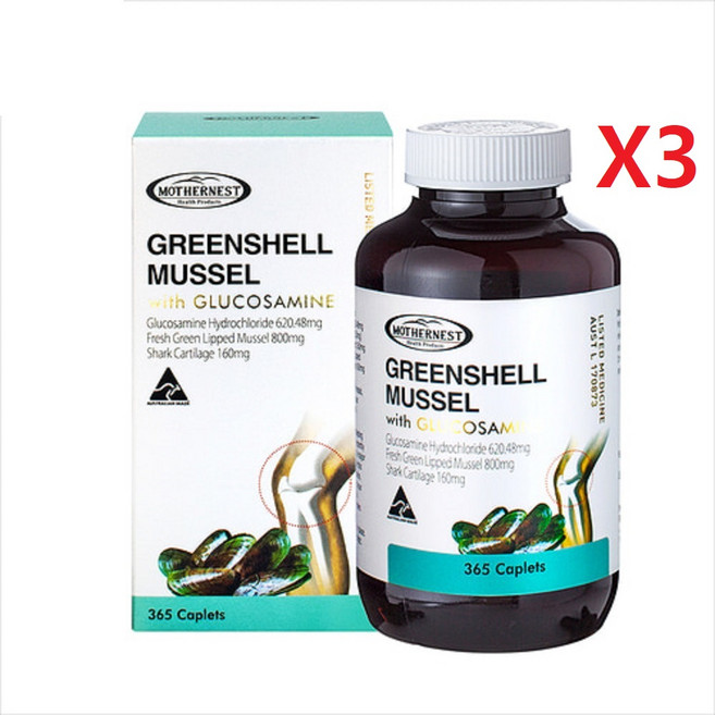 마더네스트 글루코사민 초록입홍합 1500mg, 365정, 3개