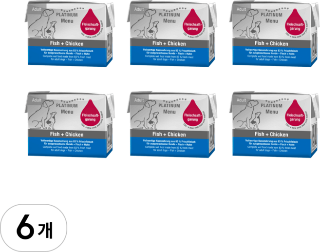 플래티넘 메뉴 습식사료, 6개, 90g