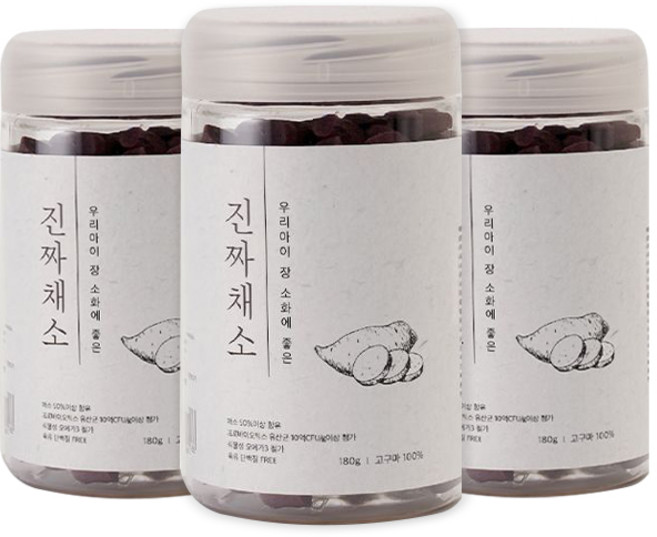 진짜채소 강아지 노즈워크 야채 간식 져키 180g, 3개, 고구마&유산균
