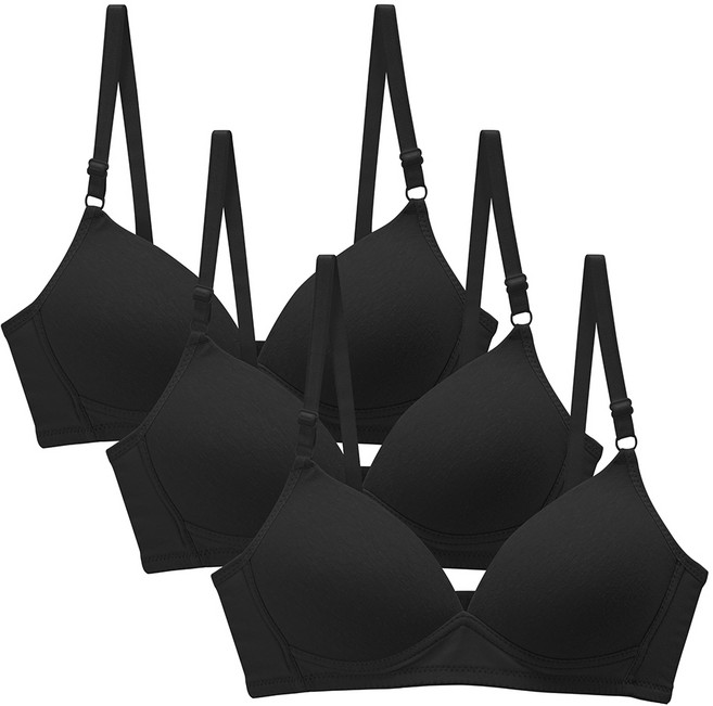 속맘 숨쉬는노와이어 브라 3매세트 저중심 여성브라 브래지어