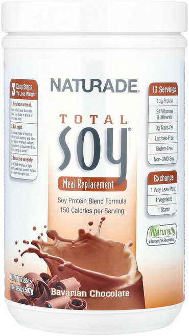 Naturade Total Soy 식사 대용 바바리안 초콜릿 507g 17.88oz, 1개, 503g