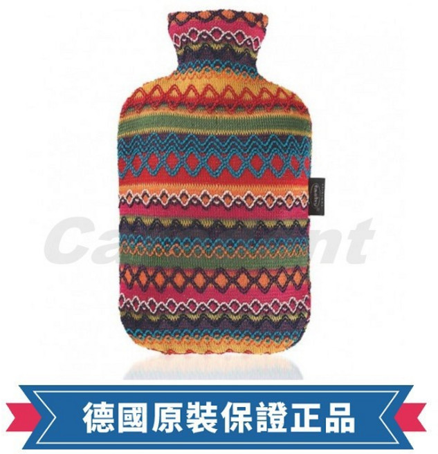 卡樂登 Fashy 德國原裝熱水袋 祕魯圖騰編織毛套 注水式冰袋 2.0L 保固兩年, 1個