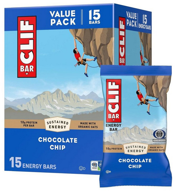 CLIF Bar 에너지 단백질 바 초콜릿 칩 귀리 스낵바 15개입 1.02kg, 1세트