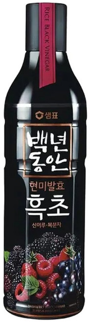 샘표 백년동안 산머루 복분자 현미발효 흑초 900ml 6개