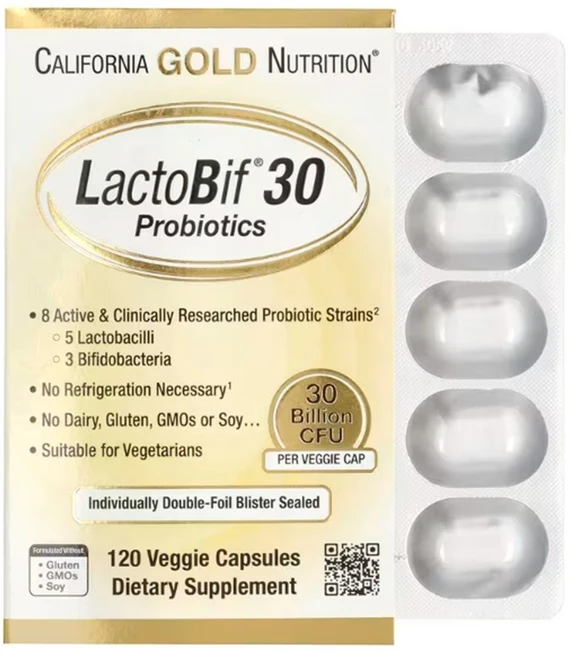 캘리포니아골드뉴트리션 LactoBif Probiotics 유산균, 120정, 1세트 - 쿠팡