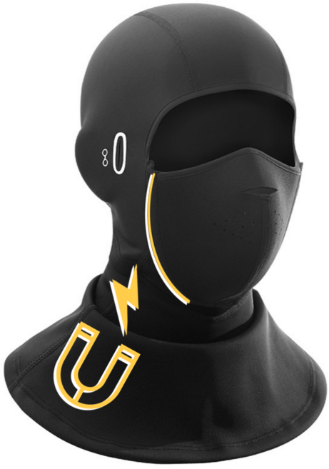 보드 바이크 오토바이 스키 남성 여성 성인 방한 겨울 빅사이즈 스포츠 배달 자석 바라클라바, BLACK, 1개