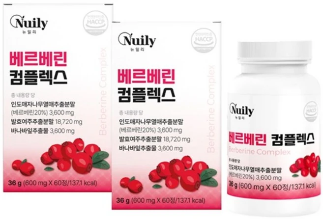 베르베린 효능 컴플렉스 인디언바베리 열매 인도매자나무열매추출분말 발효여주추출분말 바나바잎추출물, 120회분 - 쿠팡