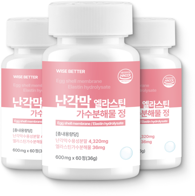 와이즈베러 난각막 가수분해물 HACCP 난각막 콘드로이친, 3개, 60정
