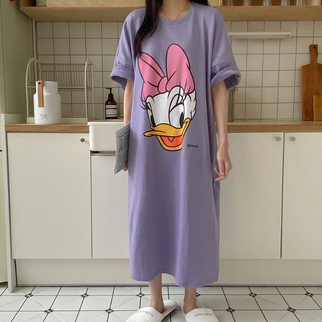 뽀솜 [자체제작 정품] 미키 프렌즈 오버핏 롱원피스 디즈니잠옷 빅사이즈 홈웨어-Original ver.