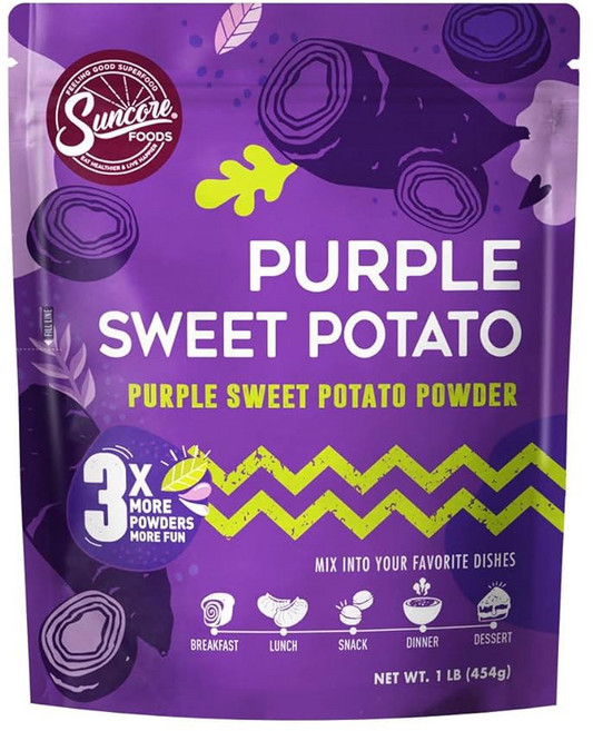 선코어 퍼플 고구마 파우더 식용 색소 글루텐 프리 비 GMO 5온스 1팩, 1개, 16 Ounce (Pack of 1), 454g