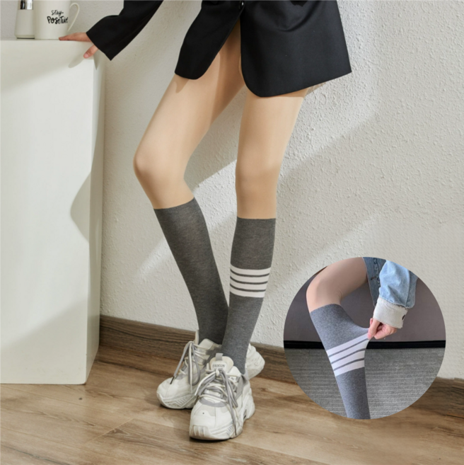 버디프로 투톤 골프스타킹 페이크 니삭스, 1세트, 다크 그레이