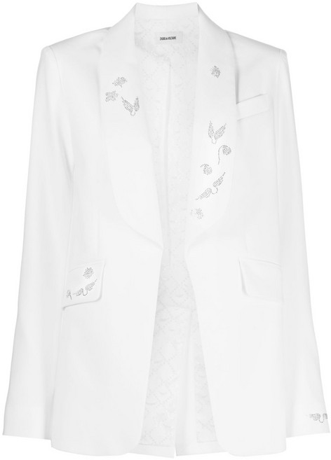 쟈딕앤볼테르 라인스톤 장식 숄 라펠 블레이저